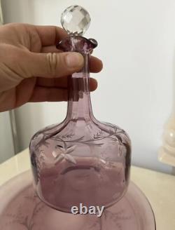 Service Plateau Carafe Sucrière En Cristal De St Louis Grave
