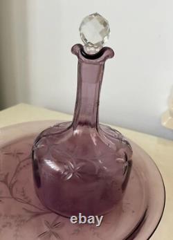 Service Plateau Carafe Sucrière En Cristal De St Louis Grave