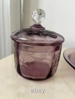 Service Plateau Carafe Sucrière En Cristal De St Louis Grave