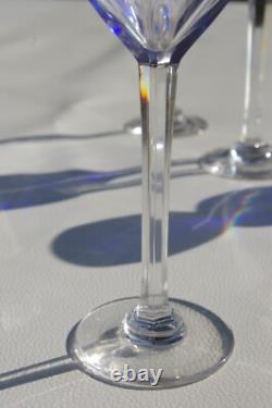 Service à Liqueur en Cristal taillé overlay bleu de St Louis modèle Bristol