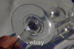 Service à Liqueur en Cristal taillé overlay bleu de St Louis modèle Bristol