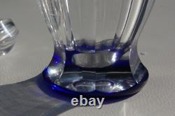 Service à Liqueur en Cristal taillé overlay bleu de St Louis modèle Bristol
