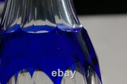 Service à Liqueur en Cristal taillé overlay bleu de St Louis modèle Bristol