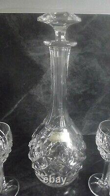 Service à liqueur 9 verres carafe cristal Saint Louis taillé gravé