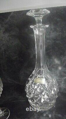 Service à liqueur 9 verres carafe cristal Saint Louis taillé gravé