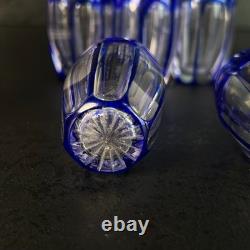 Service à liqueur Art Déco en cristal doublé, Saint-Louis, cerclé Argent 1930
