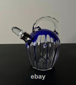 Service à liqueur Art Déco en cristal doublé, Saint-Louis, cerclé Argent 1930