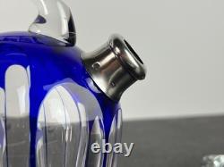 Service à liqueur Art Déco en cristal doublé, Saint-Louis, cerclé Argent 1930