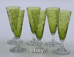 Service à liqueur CRISTAL DE St-LOUIS Art-Nouveau 1900 Vert chartreuse