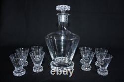 Service à liqueur ancien, cristal de Saint Louis modèle DIAMANT, carafe verres