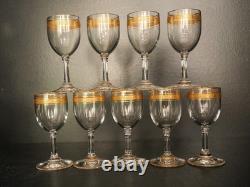 Service à liqueur carafe verre cristal gavé doré or Baccarat ou Saint Louis