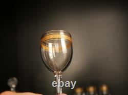 Service à liqueur carafe verre cristal gavé doré or Baccarat ou Saint Louis