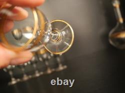 Service à liqueur carafe verre cristal gavé doré or Baccarat ou Saint Louis