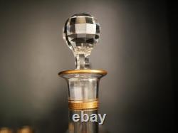 Service à liqueur carafe verre cristal gavé doré or Baccarat ou Saint Louis