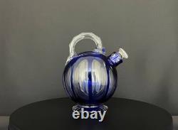 Service à liqueur en cristal doublé bleu Saint-Louis