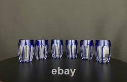 Service à liqueur en cristal doublé bleu Saint-Louis
