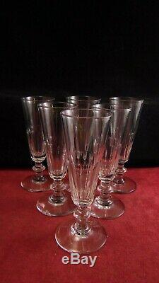 Service de 6 flutes Louis Philippe cotes plates en cristal de St Louis Baccarat