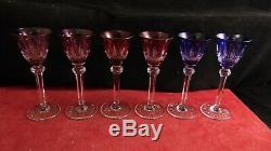 Service de 6 verres à liqueur en cristal de Saint Louis modèle Tommy couleur