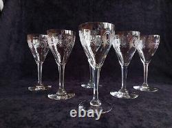 Service de 6 verres à vin Eau cristal de st Louis Baccarat Gravé Louis XVI
