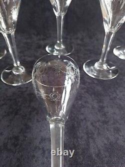 Service de 6 verres à vin Eau cristal de st Louis Baccarat Gravé Louis XVI