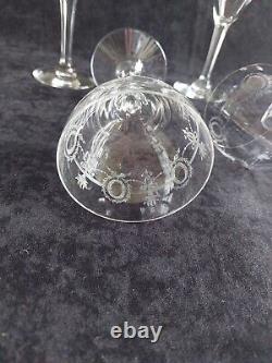 Service de 6 verres à vin Eau cristal de st Louis Baccarat Gravé Louis XVI
