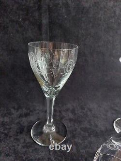 Service de 6 verres à vin Eau cristal de st Louis Baccarat Gravé Louis XVI