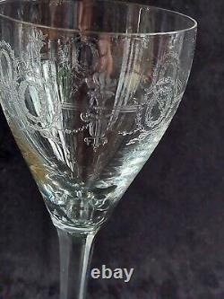 Service de 6 verres à vin Eau cristal de st Louis Baccarat Gravé Louis XVI