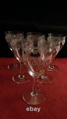 Service de 6 verres à vin blanc en cristal de St Saint Louis modèle Manon