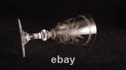 Service de 6 verres à vin en cristal de Saint Louis décor gravé de fougères