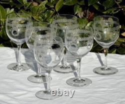 Service de 6 verres à vin en cristal de Saint Louis modèle Madrid Haut. 13,3 cm