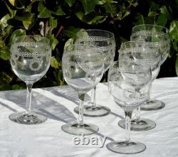 Service de 6 verres à vin en cristal de Saint Louis modèle Madrid Haut. 13,3 cm