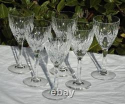 Service de 6 verres à vin rouge en cristal de Saint Louis modèle Monaco Signés