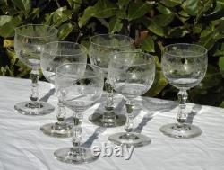 Service de 6 verres en cristal de Saint Louis modèle Micado Haut. 12,7 cm