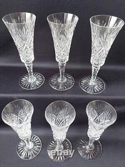 Service de 6 verres flutes à Champagne en cristal de St Louis modèle Musset