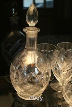 Service de verres en cristal taillé Saint Louis 30 verres pichet carafe