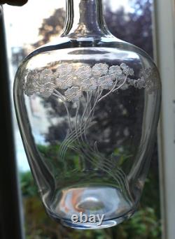 Service liqueur Art Nouveau Carafe 8 verres cristal gravé Baccarat St Louis