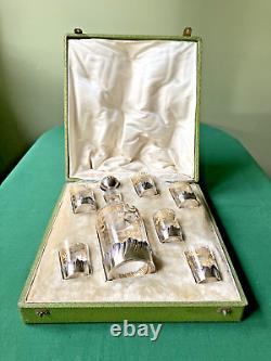 Service liqueur cristal Saint-Louis réhaussé or & cerclé argent en coffret