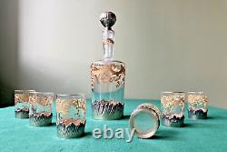 Service liqueur cristal Saint-Louis réhaussé or & cerclé argent en coffret