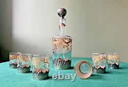 Service liqueur cristal Saint-Louis réhaussé or & cerclé argent en coffret