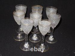 Service liqueur cristal givré SAINT LOUIS 8 verres 2 carafes et le plateau