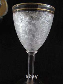 Service liqueur cristal givré SAINT LOUIS 8 verres 2 carafes et le plateau