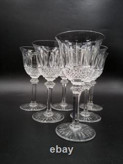 Service six verres à vin cristal soufflé taillé signé Saint-Louis modèle Tommy