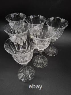 Service six verres à vin cristal soufflé taillé signé Saint-Louis modèle Tommy