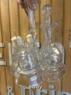 Serviteur Cristal Taillé Saint Louis Baccarat Porte Huilier Salière Napoléon III