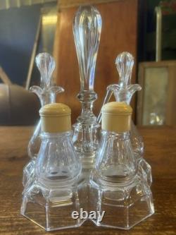 Serviteur Cristal Taillé Saint Louis Baccarat Porte Huilier Salière Napoléon III