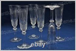 Set de 6 flûtes à champagne en cristal de St Louis modèle Tommy 20.5 cm