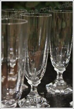 Set de 6 flûtes en cristal de St Louis modèle Saint-Cloud Champagne flutes