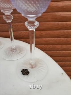 Six verres a eau cristal de couleur saint louis modèle tommy