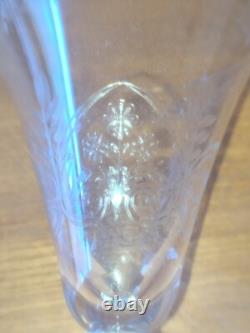 Six verres à eau en cristal décor de fleurs et frise dlg Baccarat St Louis