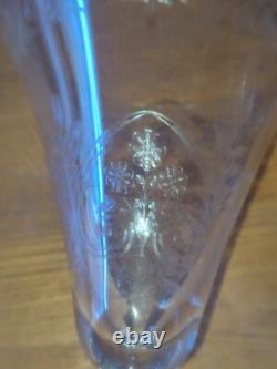 Six verres à eau en cristal décor de fleurs et frise dlg Baccarat St Louis